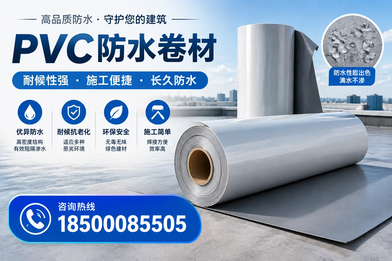 pvc防水卷材在白杨的行业应用前景分析